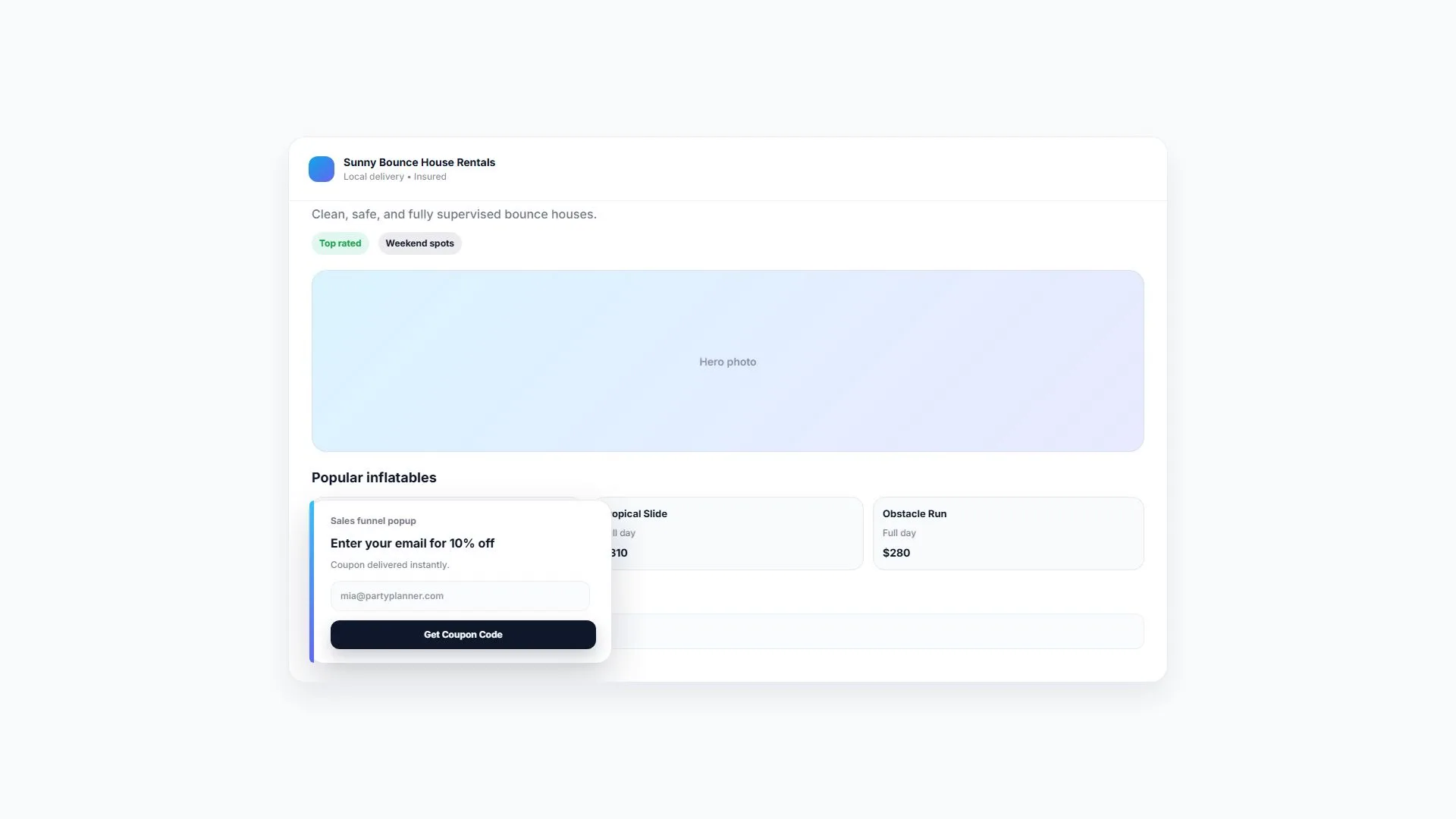 Marketing Hub example